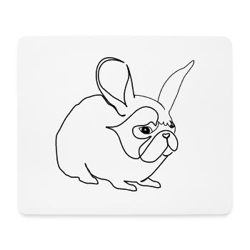 Hase oder Mops - Mousepad (Querformat) - Weiß - Vorne