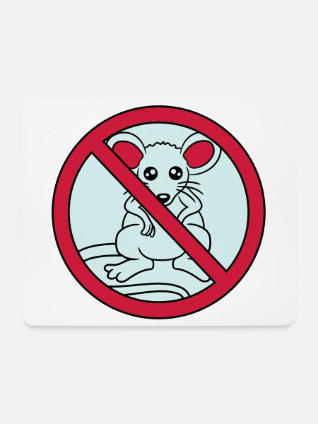 verboten schild durchgestrichen keine maus suess n - Mousepad (Querformat) - Weiß