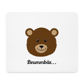Brown Bear Head Cartoon - Mouse Pad (horizontal) - white - Front