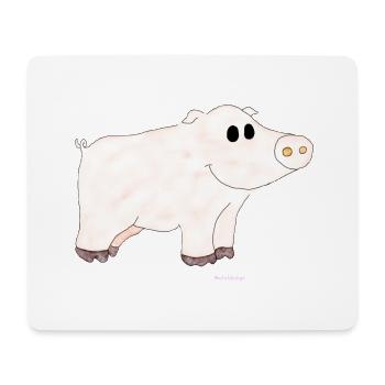 Schwein / Pig - Mousepad (Querformat) - Weiß - Vorne