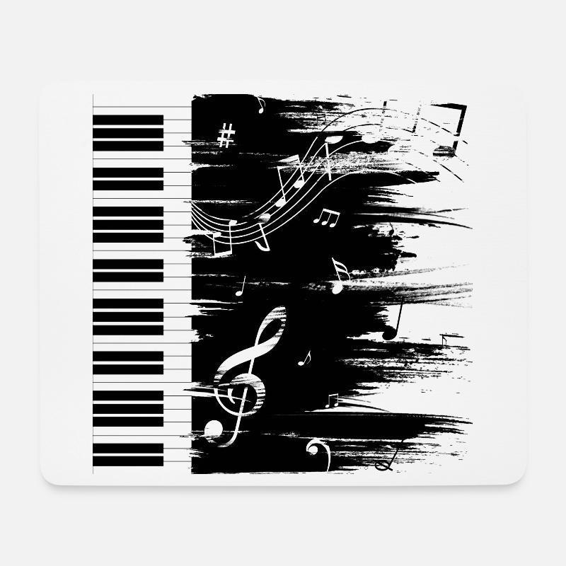 Klavier Musik black & white Geschenk - Mousepad (Querformat) - Weiß