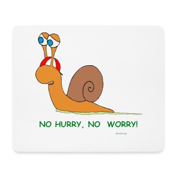 Humorous snail with saying - relaxed - Mouse Pad (horizontal) - white - Front