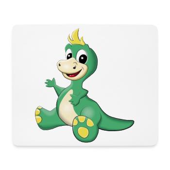 sitzender süßer Dino - Mousepad (Querformat) - Weiß - Vorne