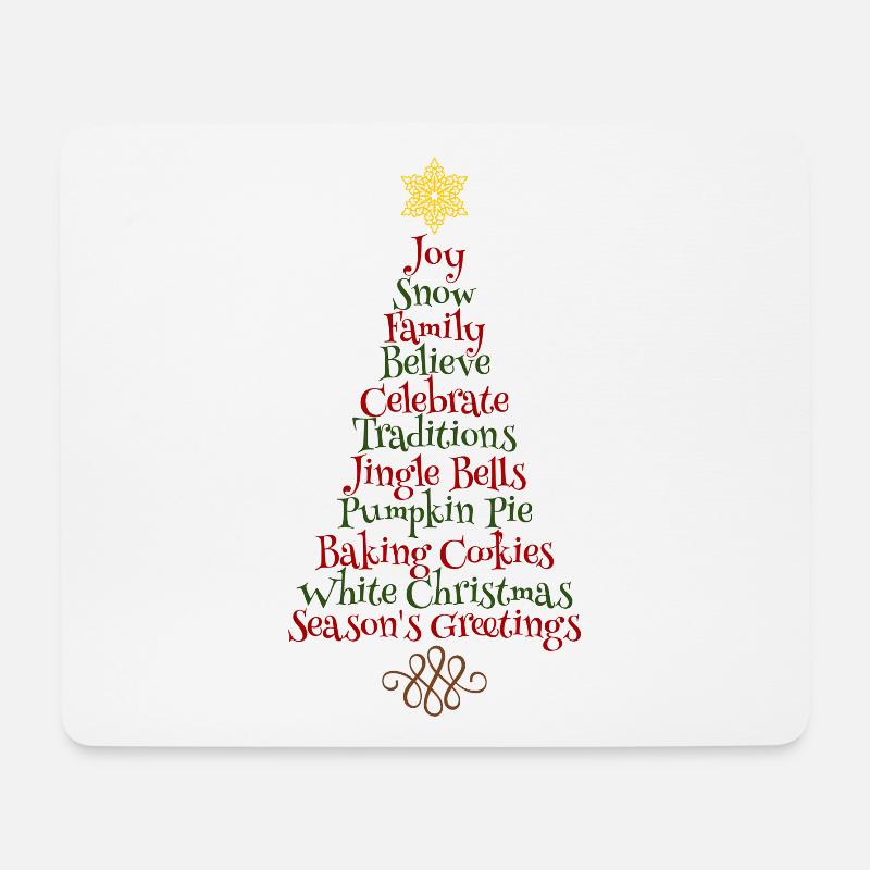 Weinachtsbaum Wörter Englisch Geschenk Stern Xmas - Mousepad (Querformat) - Weiß