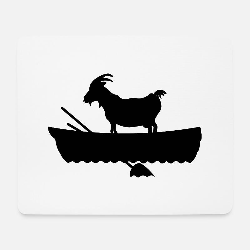 G.O.A.T. Ziege im Boot - Mousepad (Querformat) - Weiß