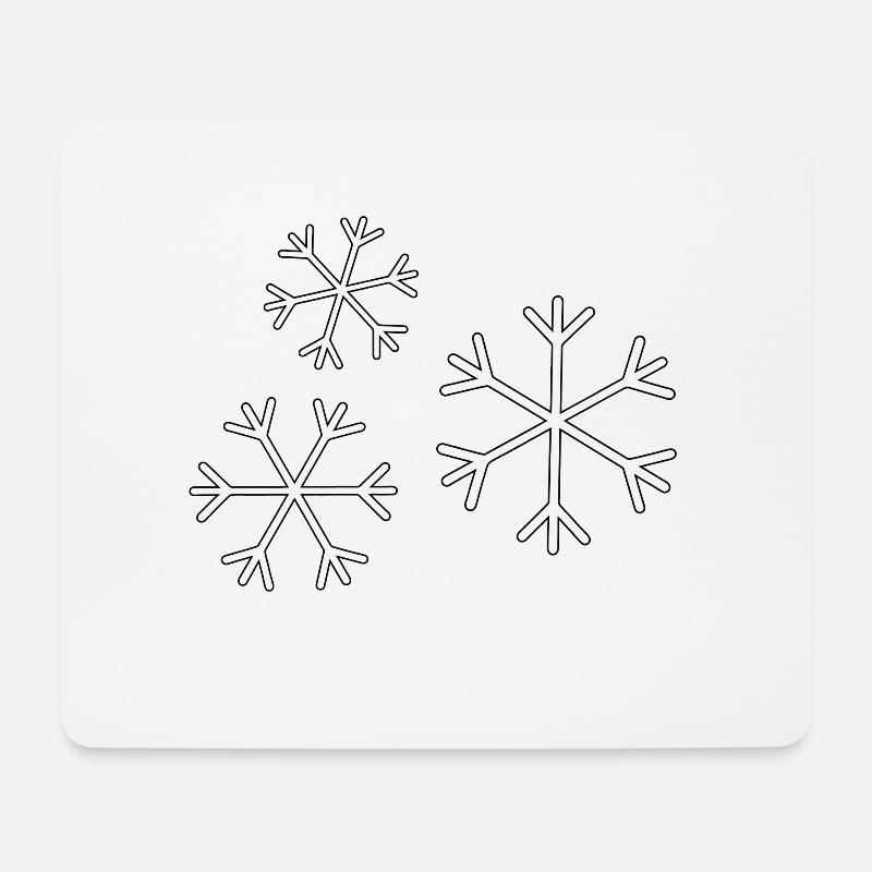 Schneeflocken - Mousepad (Querformat) - Weiß