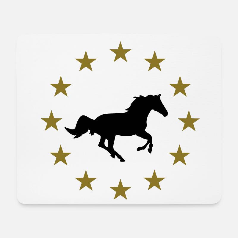 Pferde & Sternen - Mousepad (Querformat) - Weiß