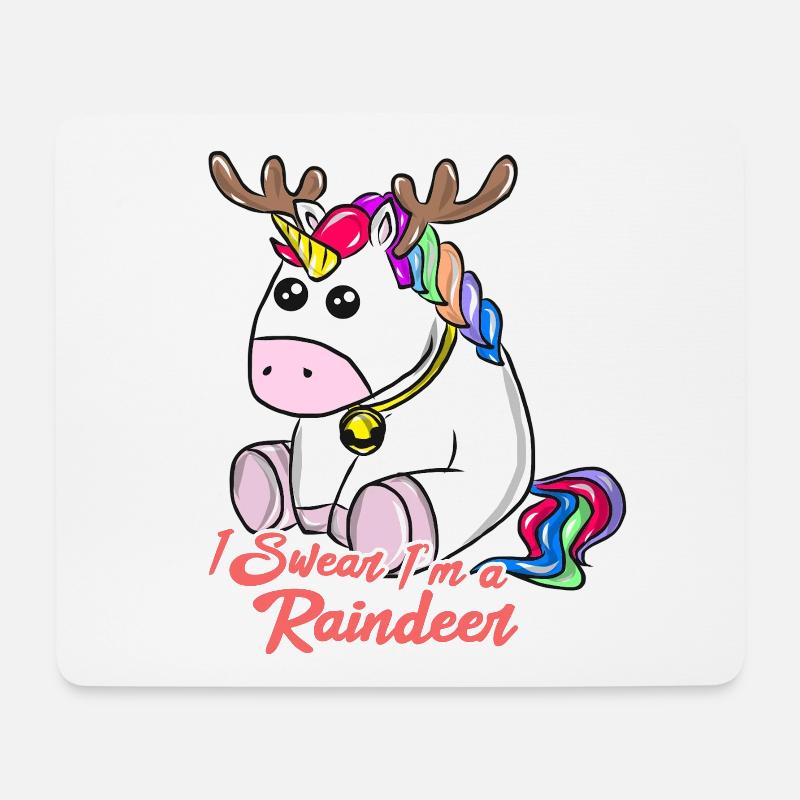 Weihnachten Einhorn - Mousepad (Querformat) - Weiß