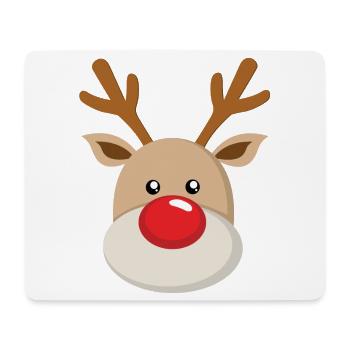 Rennais Rudolf Visage Doux Rouge Rose - Tapis de souris (format paysage) - blanc - Devant