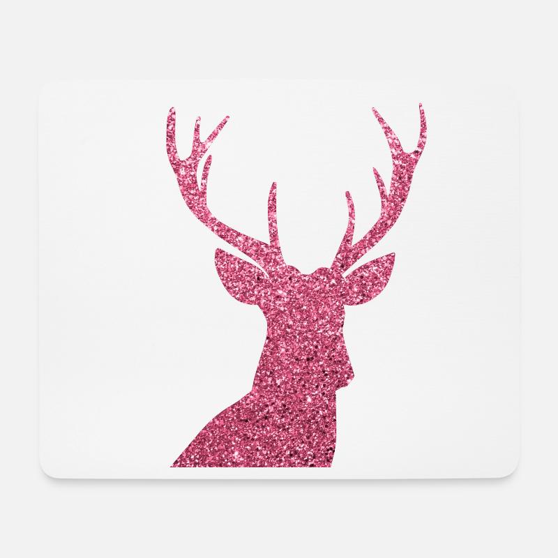 Hirsch - Mousepad (Querformat) - Weiß