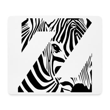 Zebra Mix Mono Black - Tapis de souris (format paysage) - blanc - Devant