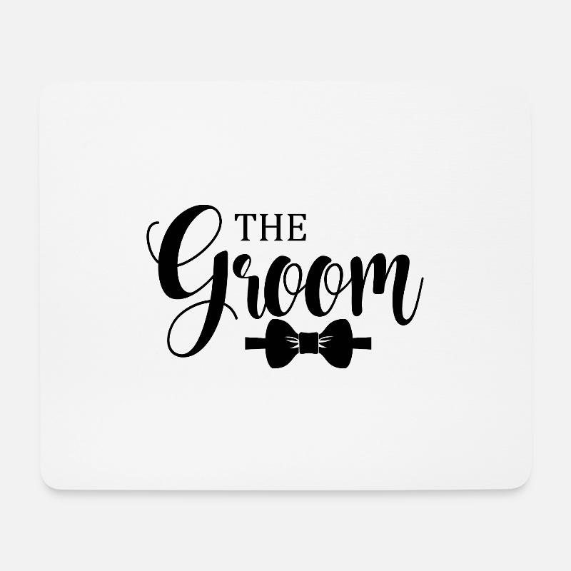 Das minimalistische Design des Bräutigams - Mousepad (Querformat) - Weiß