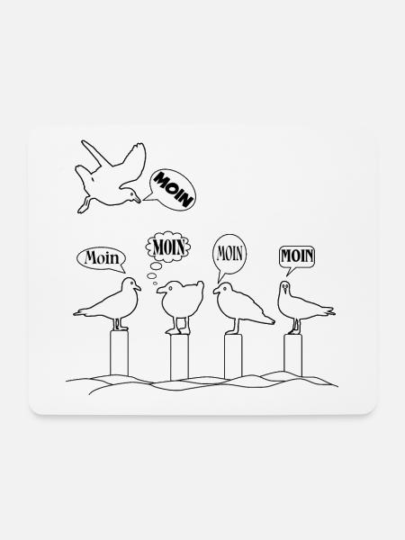 Moin Möwen am Strandpfad - Mousepad (Querformat) - Weiß