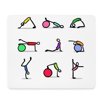Pilates Exercises Gym Workout Fitness Training - Mouse Pad (horizontal) - white - Front