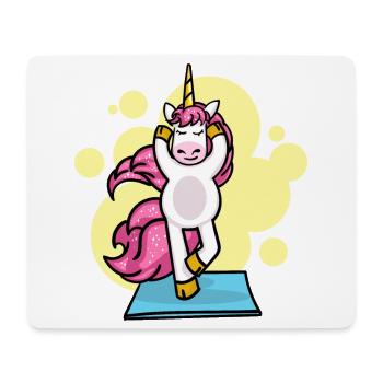 Pilates Unicorn Exercise Workout Workout Gym - Tapis de souris (format paysage) - blanc - Devant