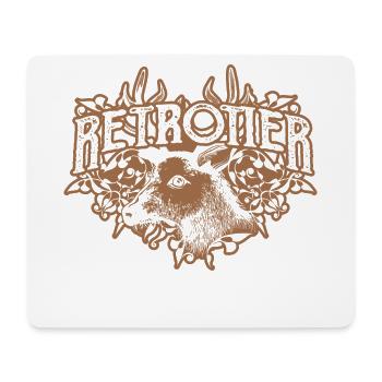 Retro reindeer moose deer stag head antler - Mouse Pad (horizontal) - white - Front