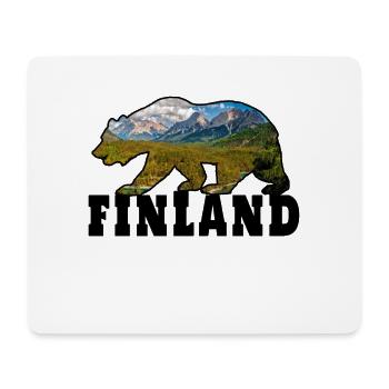 Finnland Bär mit Landschaft Geschenk Skandinavien - Mousepad (Querformat) - Weiß - Vorne