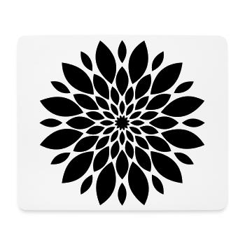 Blüte Mandala Blume Floral - Mousepad (Querformat) - Weiß - Vorne