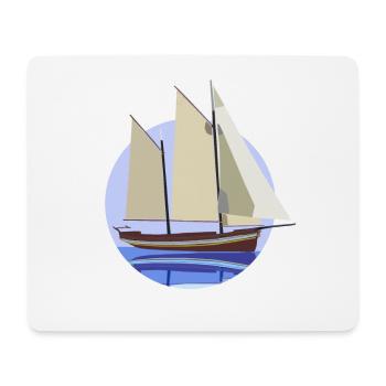 Illustration de cercle pastel de voilier - Tapis de souris (format paysage) - blanc - Devant