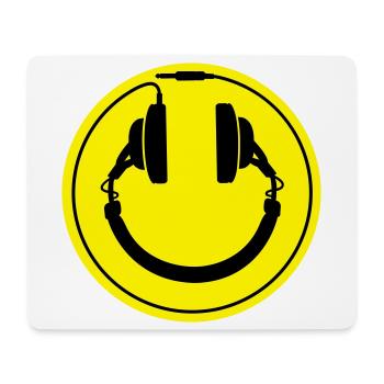 Smiley-Kopfhörer - Mousepad (Querformat) - Weiß - Vorne