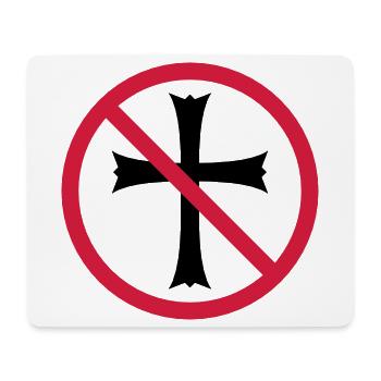 zone de bouclier interdite, aucun symbole d'église ne traverse Jésus - Tapis de souris (format paysage) - blanc - Devant