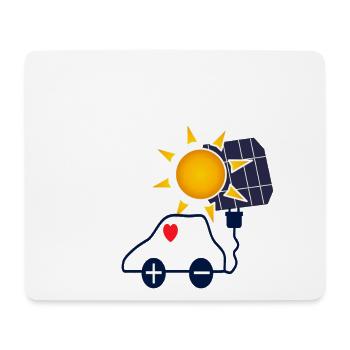 Voiture à énergie solaire avec panneau solaire - Tapis de souris (format paysage) - blanc - Devant
