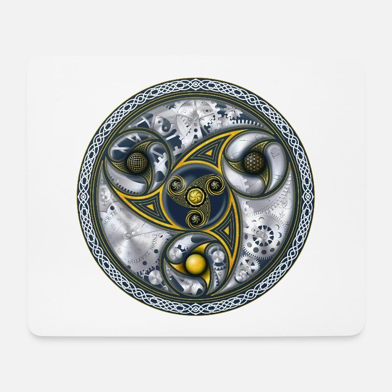 Bewusstseinsreisemaschine, Heilige Geometrie - Mousepad (Querformat) - Weiß