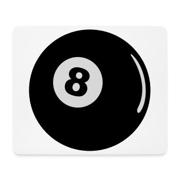 Boule 8 T-shirt noir de billard - Tapis de souris (format paysage) - blanc - Devant