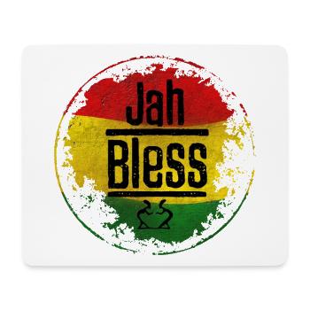 Jah Bless Symbole rouge-jaune-vert - Tapis de souris (format paysage) - blanc - Devant