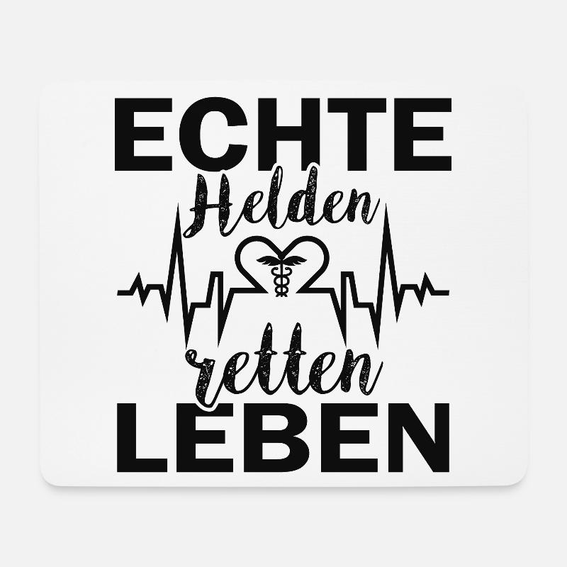 Wahre Helden sind Lebensretter - Mousepad (Querformat) - Weiß