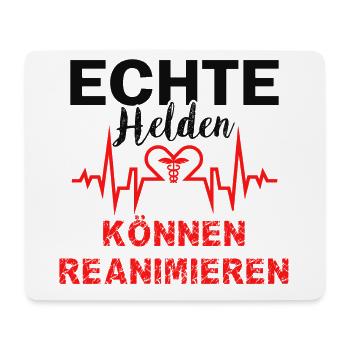 ECHTE Helden können reanimieren Ärzte Sanitäter - Mousepad (Querformat) - Weiß - Vorne