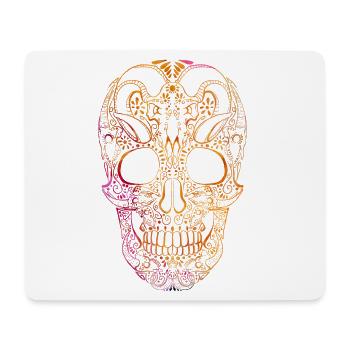 Colored Skull Ornament - Mouse Pad (horizontal) - white - Front