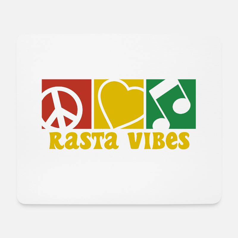 Rasta Peace Liebe Musik Blockdesign - Mousepad (Querformat) - Weiß