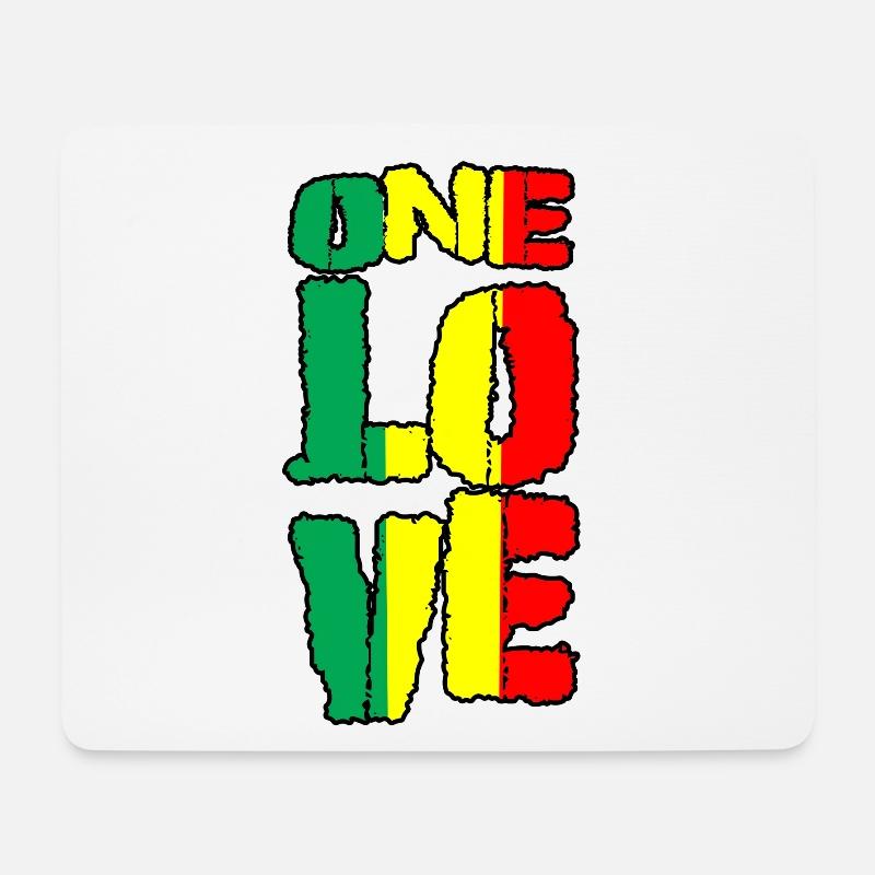 One Love Pan-Afrikan Flag - Mouse Pad (horizontal) - white