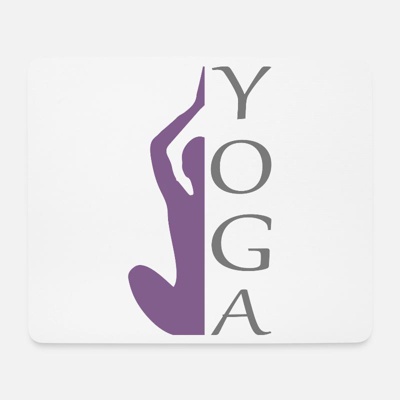 Yoga Silhouette mit Schriftzug - Mousepad (Querformat) - Weiß