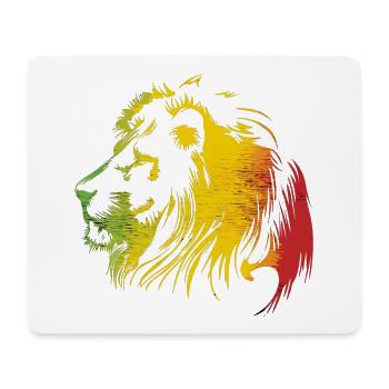 Lion en coupe rastafari - Tapis de souris (format paysage) - blanc - Devant