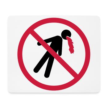 puke forbidden shield no blood funny vomit - Mouse Pad (horizontal) - white - Front