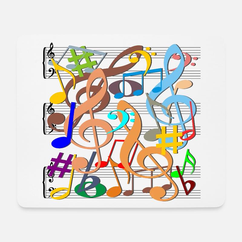 Musiknoten - Mousepad (Querformat) - Weiß