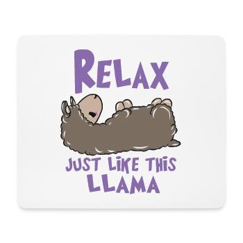 Relax Lama - Mouse Pad (horizontal) - white - Front
