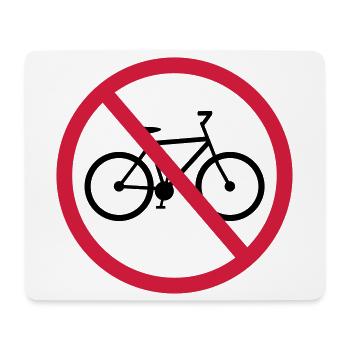 no bicycling signboard zone driving bike drah - Mouse Pad (horizontal) - white - Front