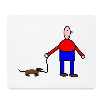 Humorvolle Tier- und Menschzeichnung - Mousepad (Querformat) - Weiß - Vorne