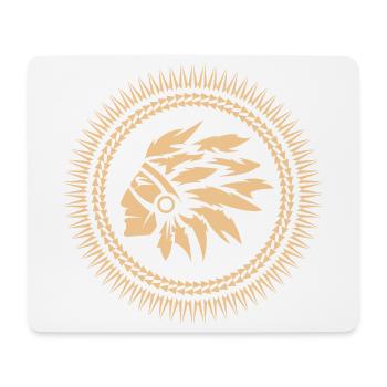 Symbole indien Logo Illustration Graphique en chef - Tapis de souris (format paysage) - blanc - Devant