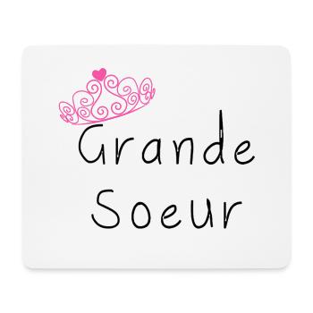 Couronne de Grande Soeur Fille - Tapis de souris (format paysage) - blanc - Devant