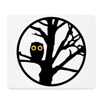 An owl sitting on a tree - Mouse Pad (horizontal) - white - Front