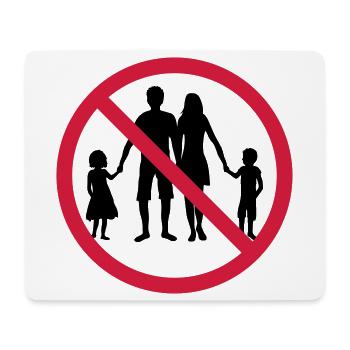 familie verboten schild zone keine kinder geschwis - Mousepad (Querformat) - Weiß - Vorne