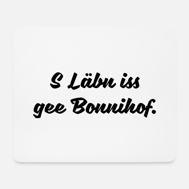 Leben Ponyhof Sächsisch Spruch Ossi DDR Geschenk - Mousepad (Querformat) - Weiß
