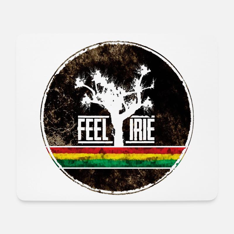 Feel Irie Baum mit Reggaestreifen - Mousepad (Querformat) - Weiß