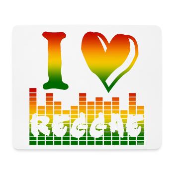 I Love Reggae Regenbogen - Mousepad (Querformat) - Weiß - Vorne