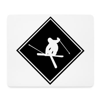 Ski, ski, skiing, après ski, freeski, winter - Mouse Pad (horizontal) - white - Front