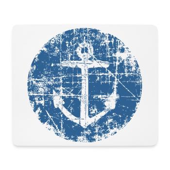Anchor Sign Vintage Blue Sailing Design (FR) - Tapis de souris (format paysage) - blanc - Devant
